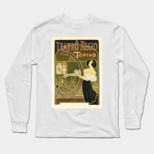 THEATRO REGIO TORINO ITALY Opera House Advertisement 1898 by artist Giuseppe Boano Long Sleeve T-Shirt